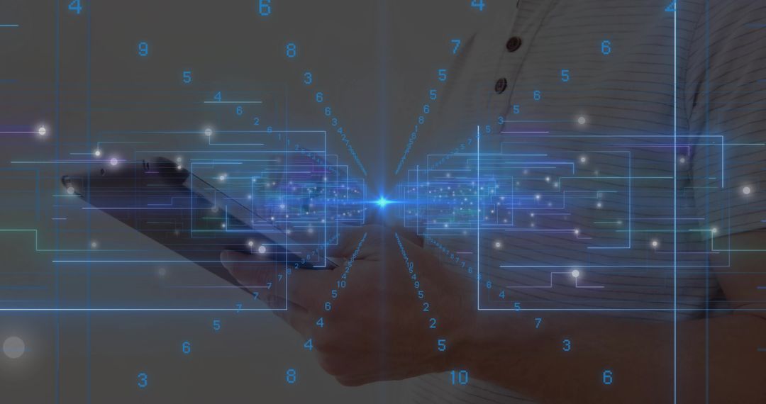 Holographic Interface Display from Tablet in Tech Environment