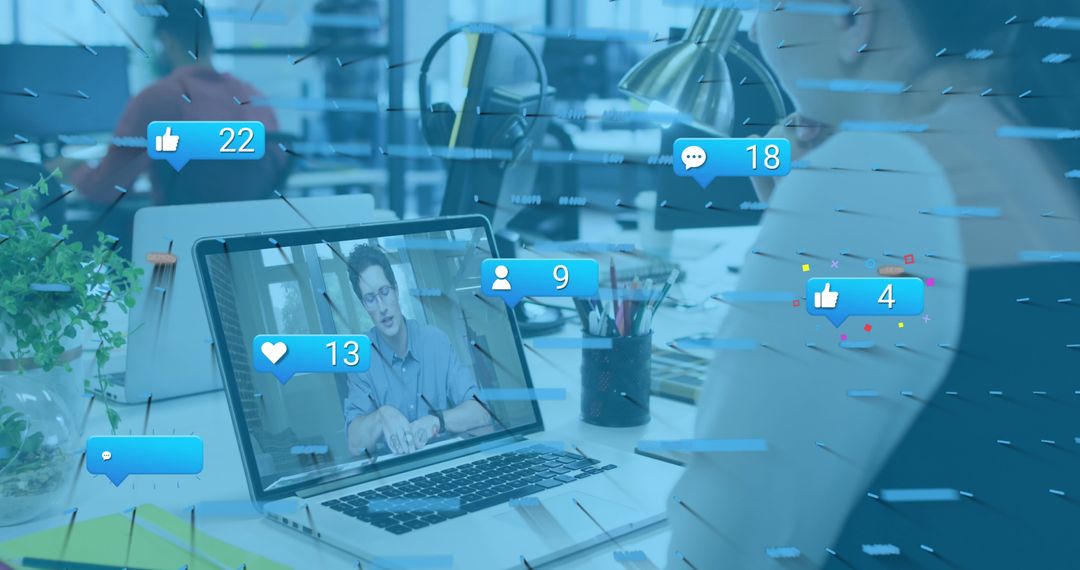 Virtual Communication With Social Media Engagement Overlay