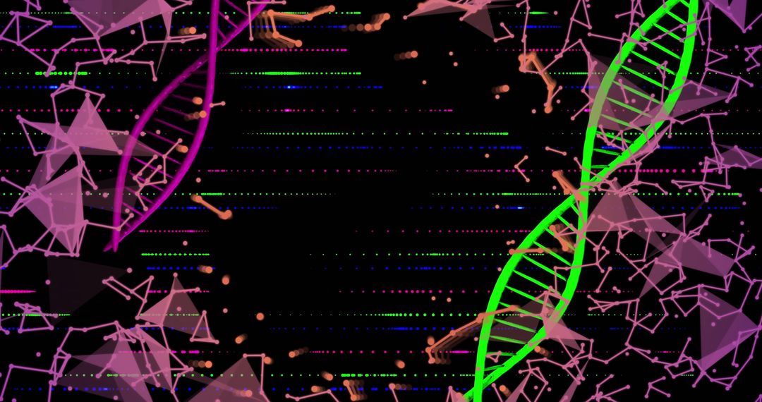 Vibrant Digital DNA Helix in Futuristic Data World