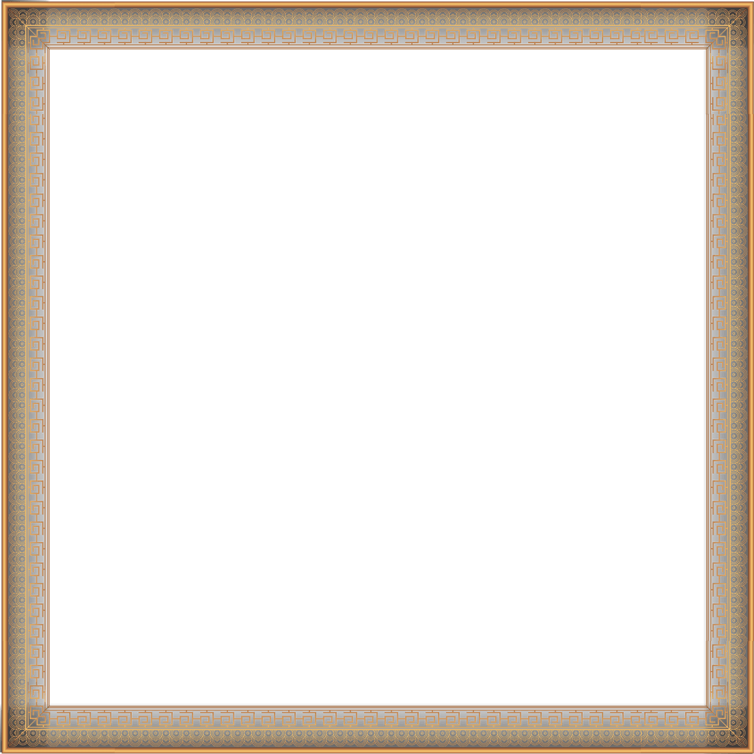 Classical Greek Key Pattern Frame on Transparent Background