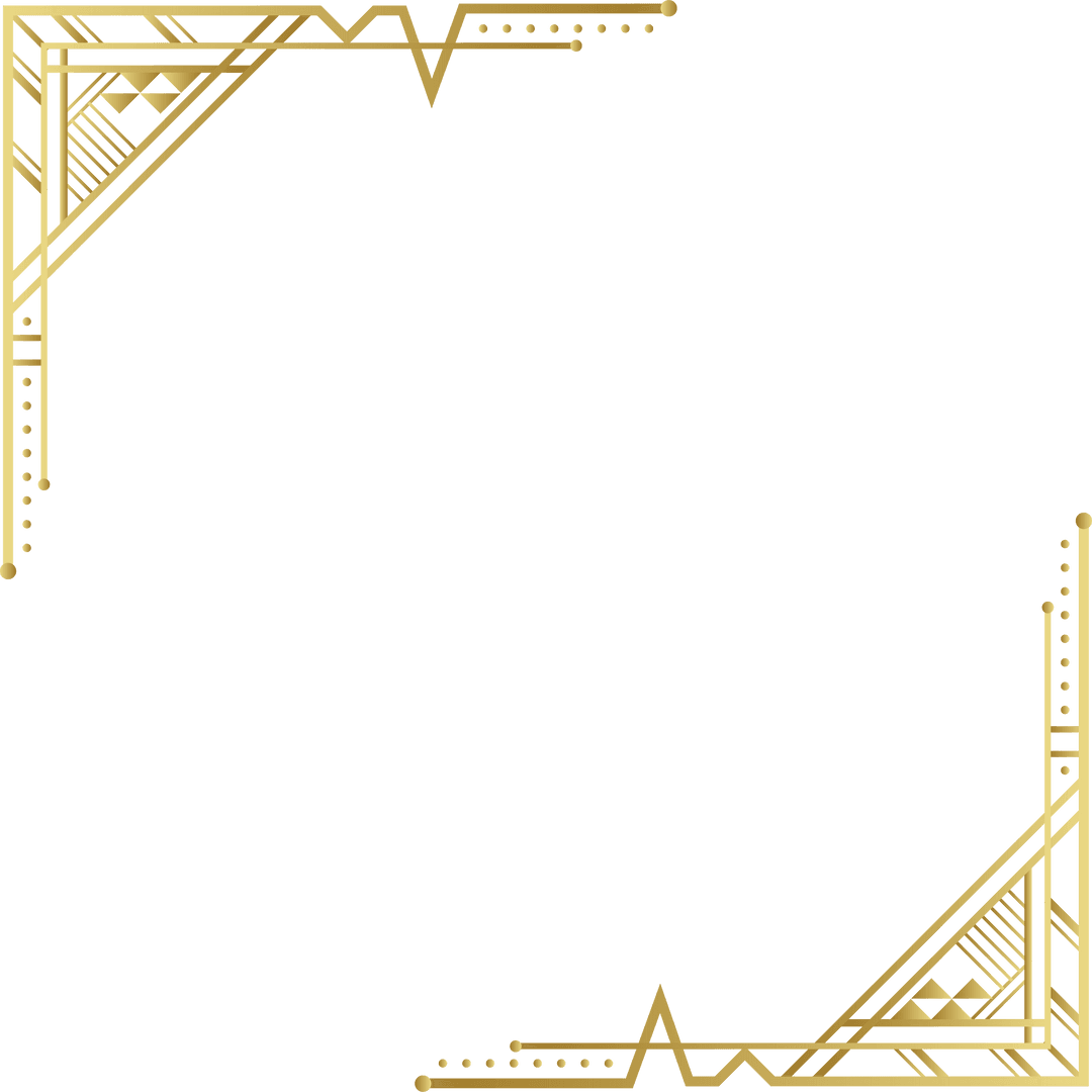 Transparent Art Deco Gold Border with Geometric Elegance