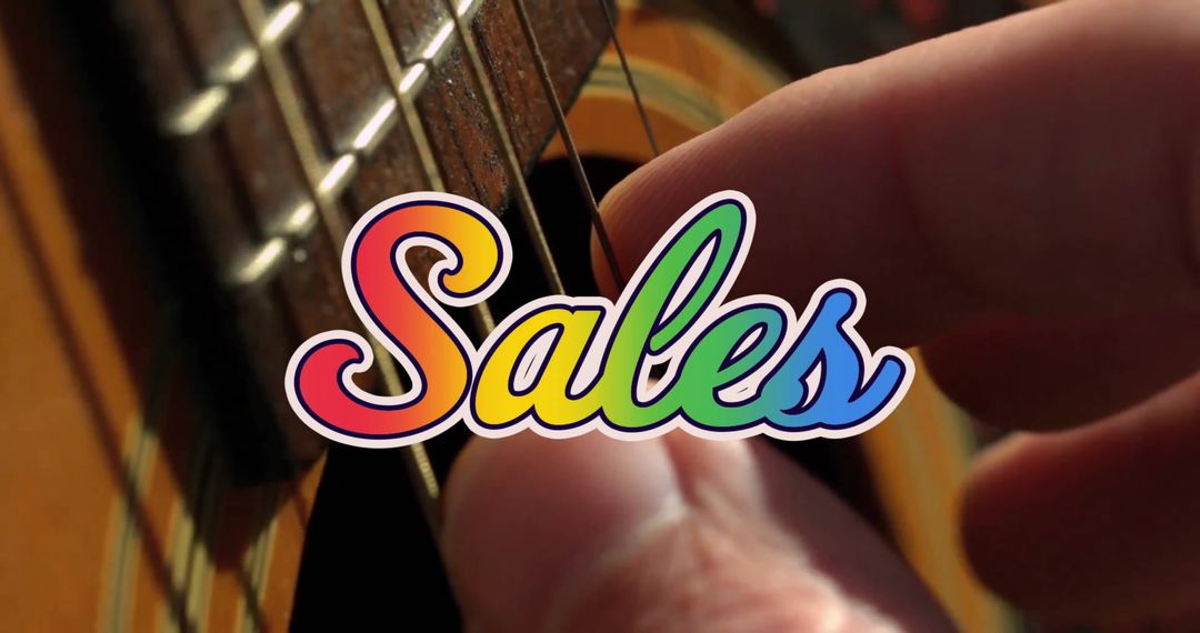 Sales Text Overlay on Playing Guitar Conceptual Design