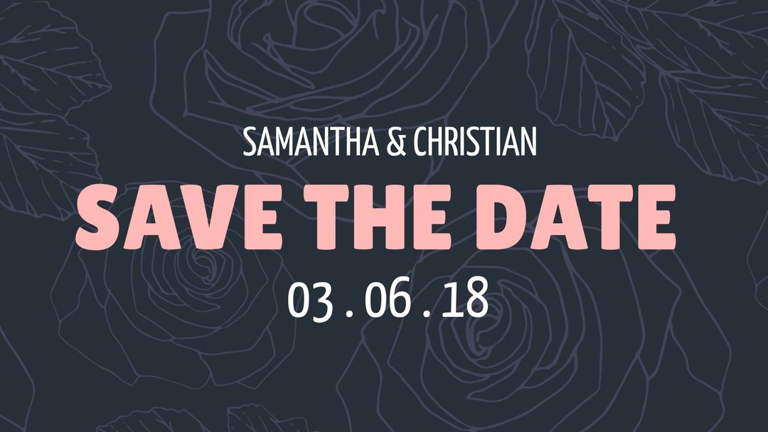 Elegant Floral Save-the-Date Announcement Template - Download Free Stock Templates Pikwizard.com