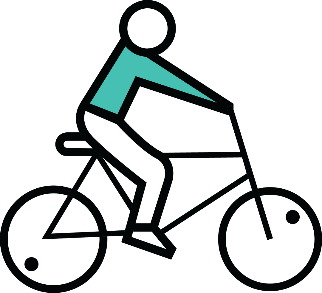 Cycling Person Icon on Transparent Background