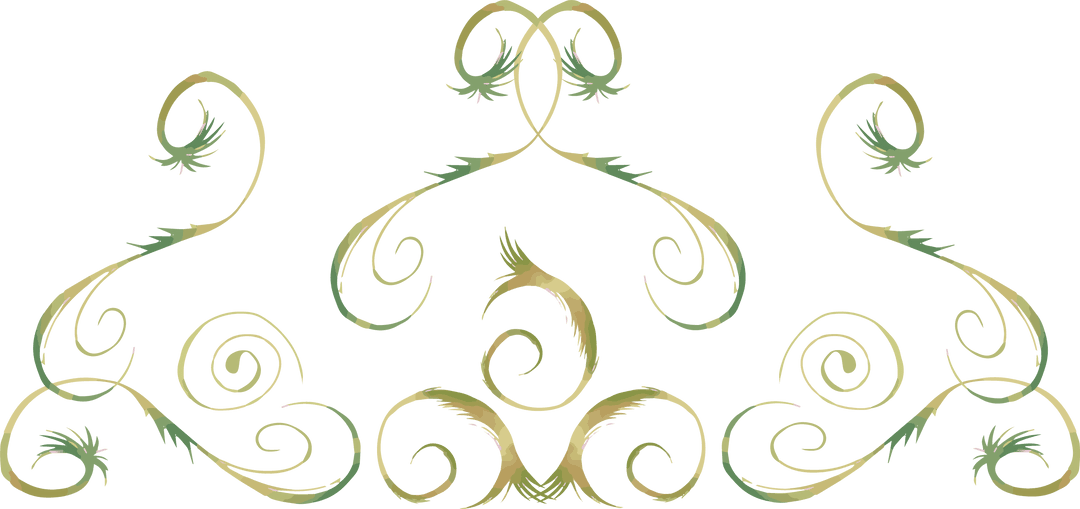 Elegant ornamental scrollwork design on transparent background