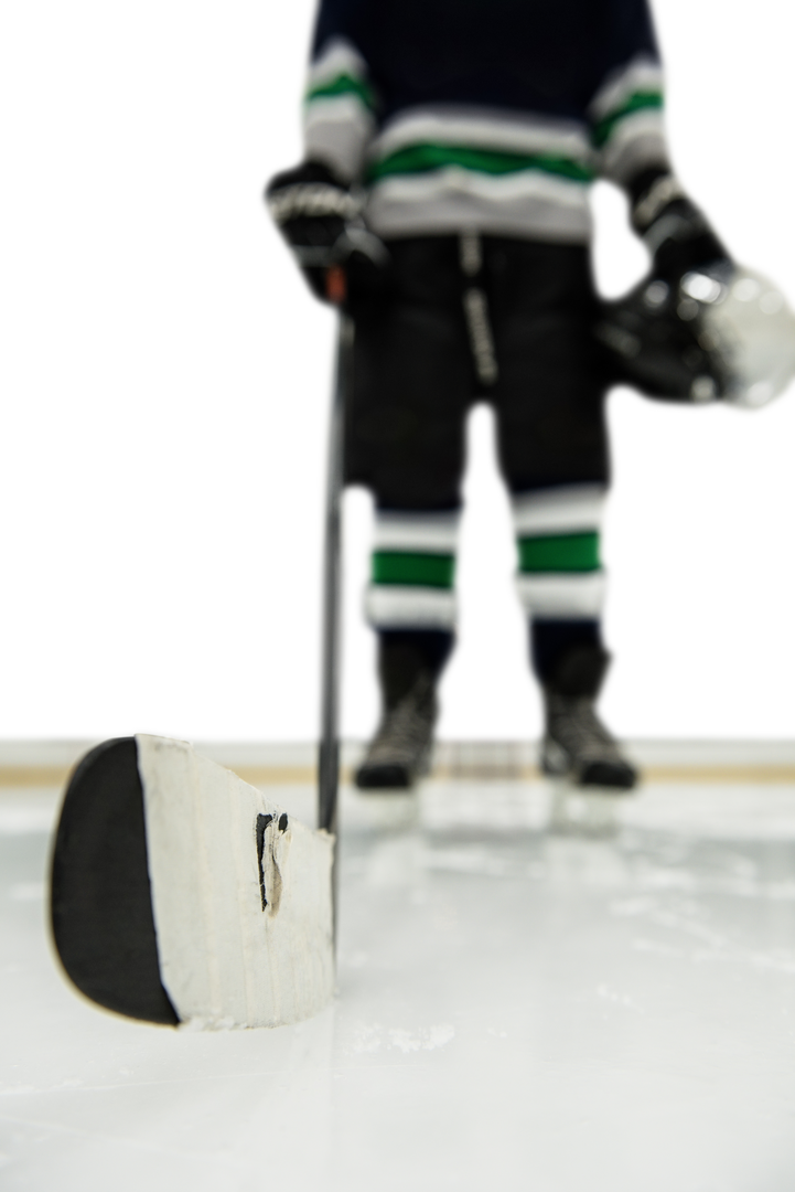 Close-Up of Ice Hockey Player Stick Defending Position, Transparent Background - Download Free Stock Images Pikwizard.com