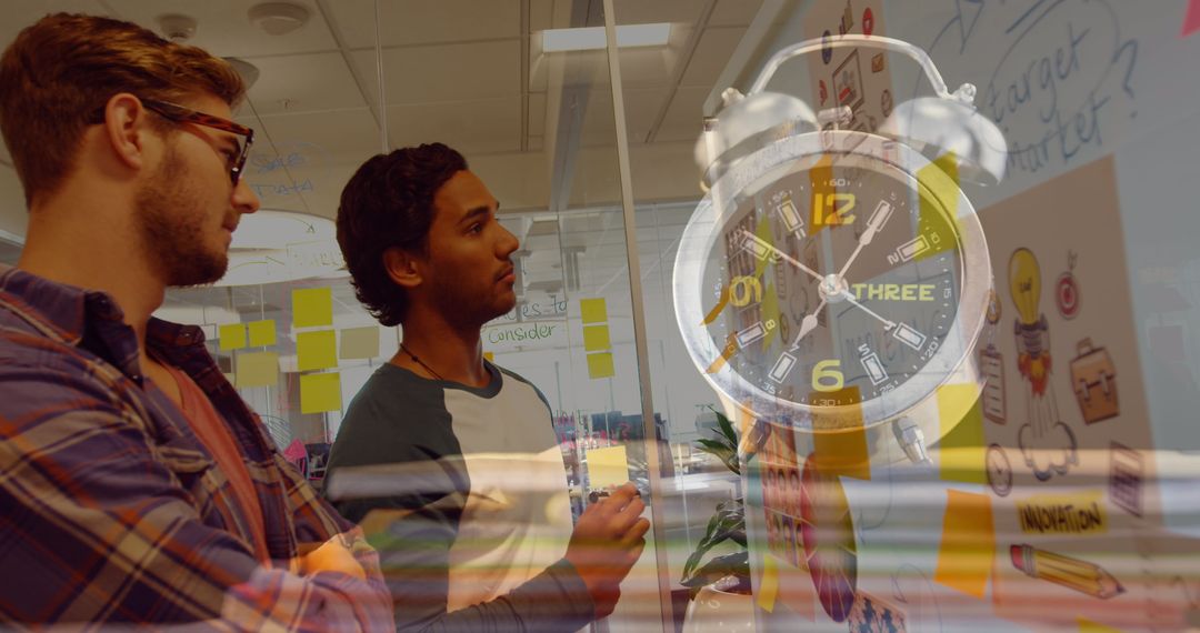 Deadline Concept with Businessmen Collaborating Overlay