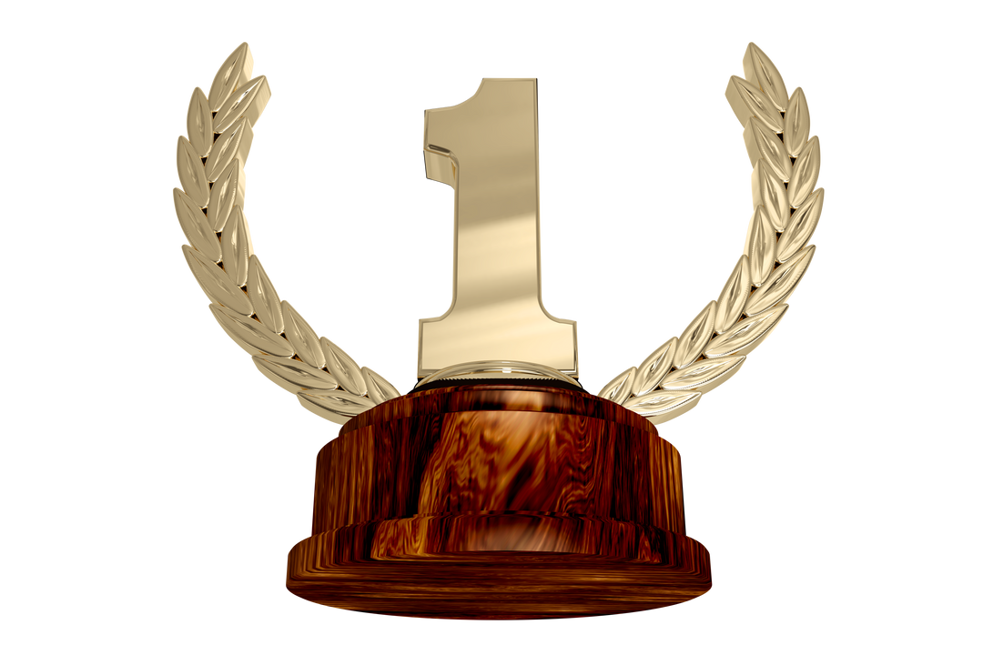 Detailed Transparent Gold First Place Trophy Illustration Against Clear Background - Download Free Stock Images Pikwizard.com