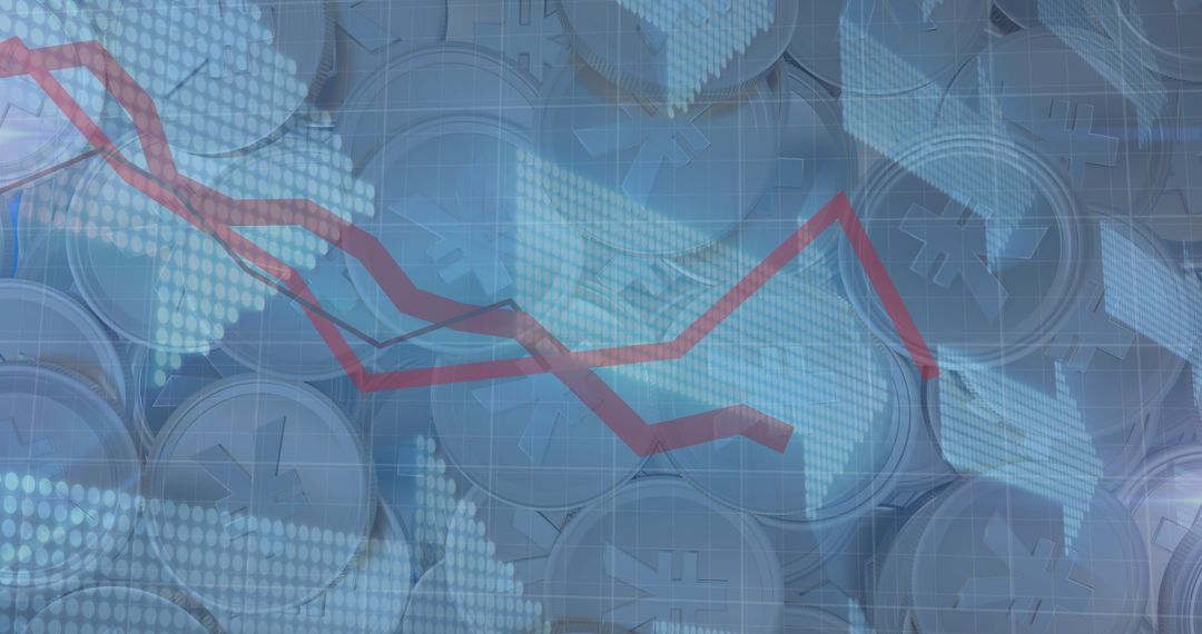 Global Financial Data with Yen Coins and Red Trendlines