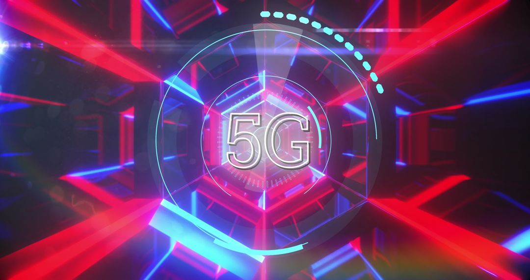 Futuristic 5G Technology with Digital Interface Design