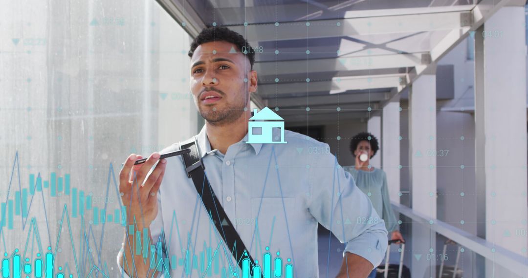 Business Professionals Analyzing Financial Data With Augmented Reality