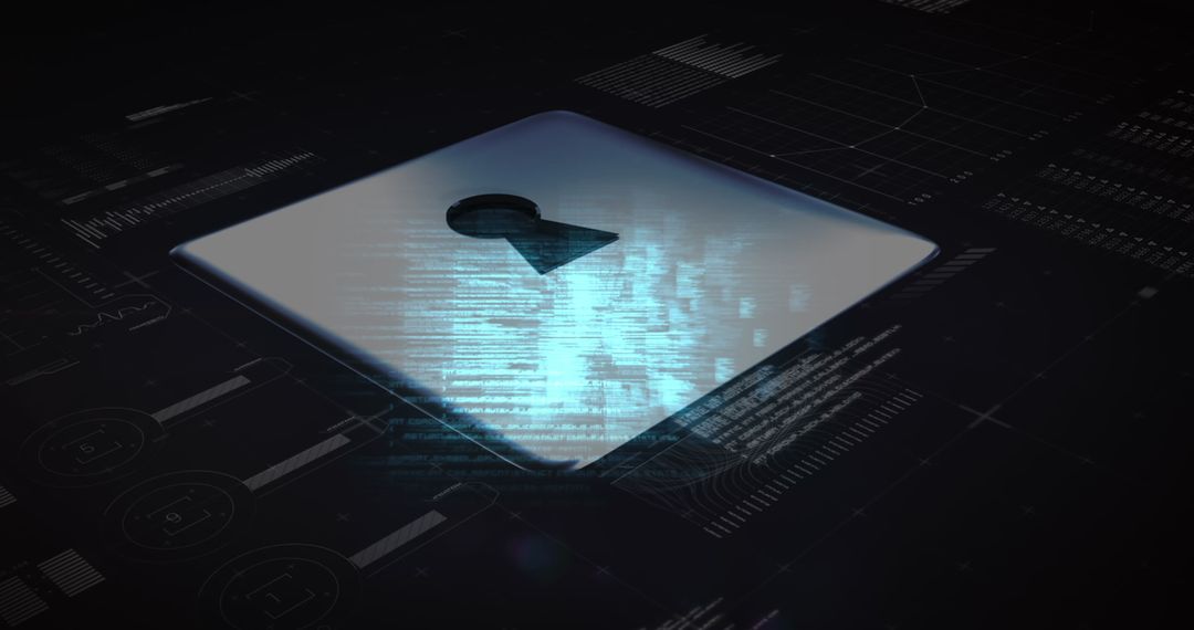 Futuristic Digital Security with Padlock and Data Interface