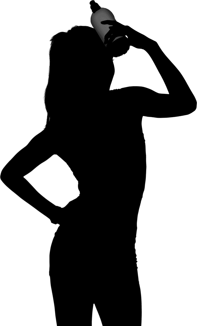 Woman Doing Martial Arts on Transparent Background