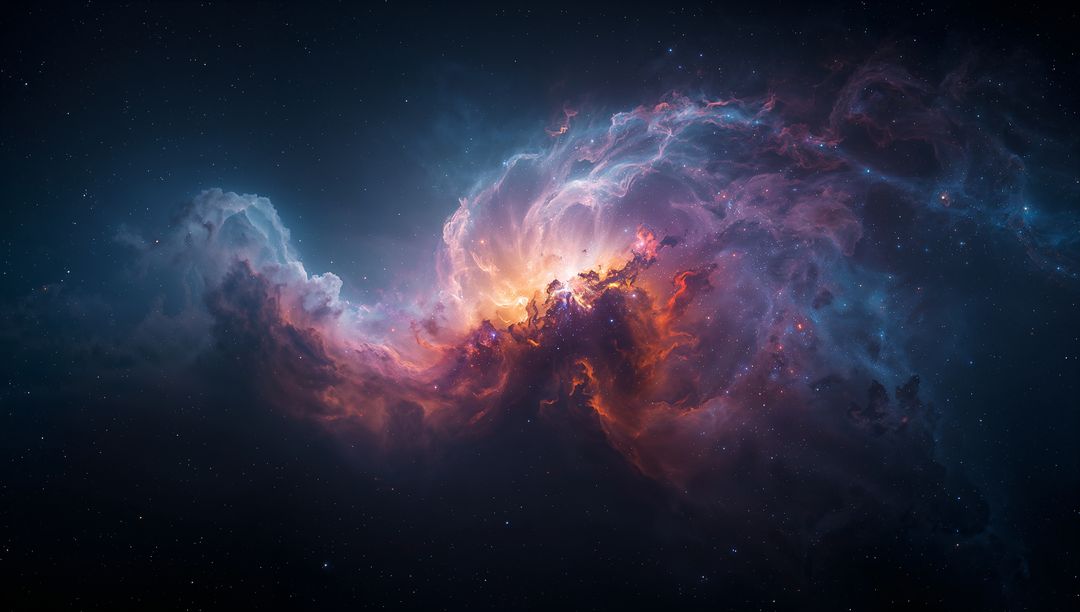 Majestic Cosmic Nebula Swirling in Deep Space