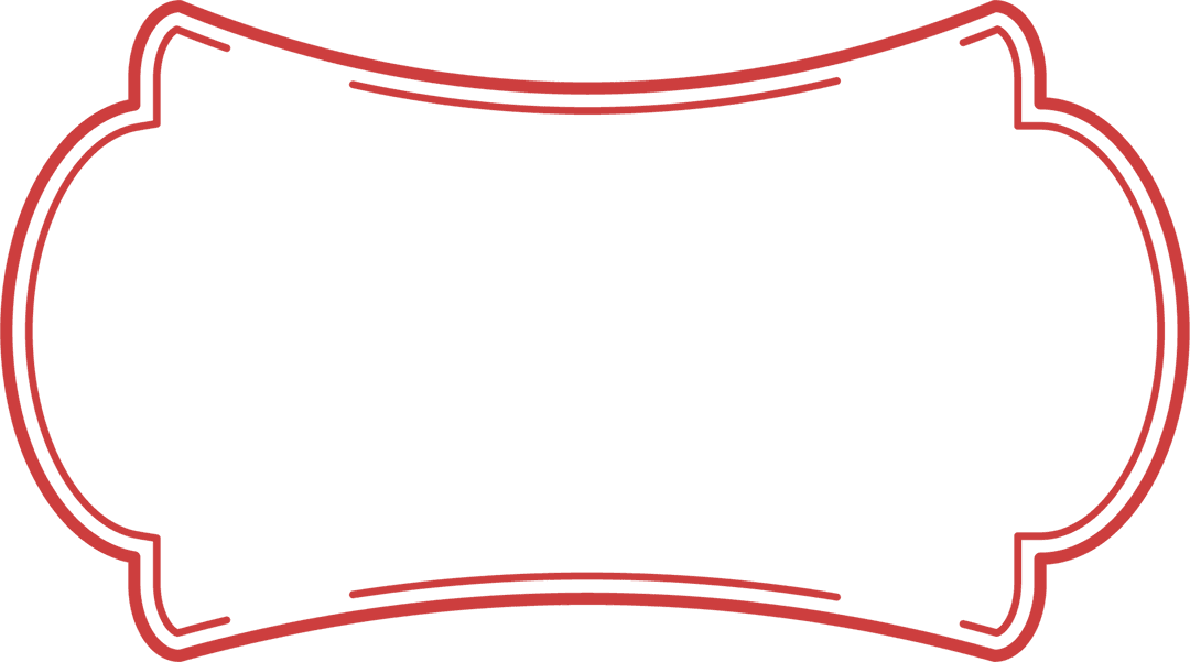 Red Abstract Curved Frame Displayed on Transparent Background