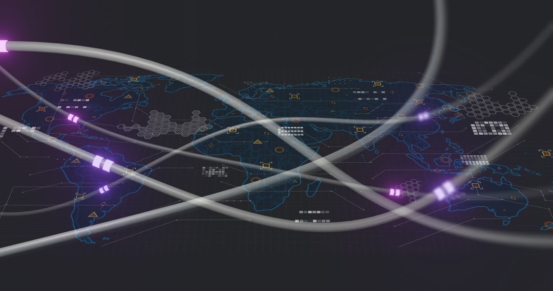 Global Data Transfer with Connected World Map