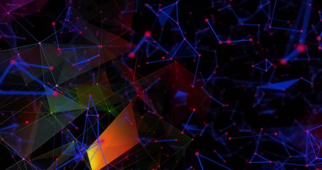 Abstract Digital Network and Connections on Black Background