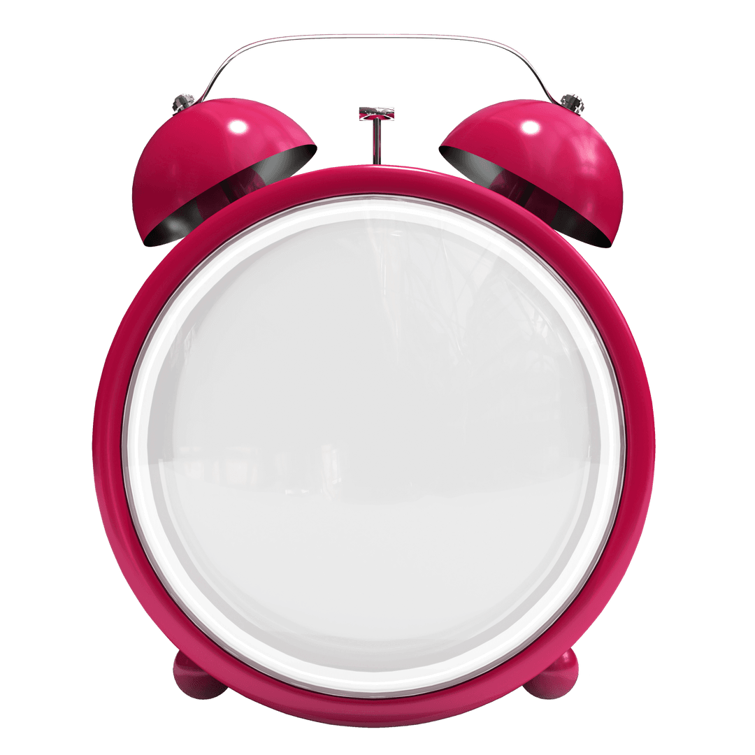 Transparent Red Alarm Clock Layout with Bells