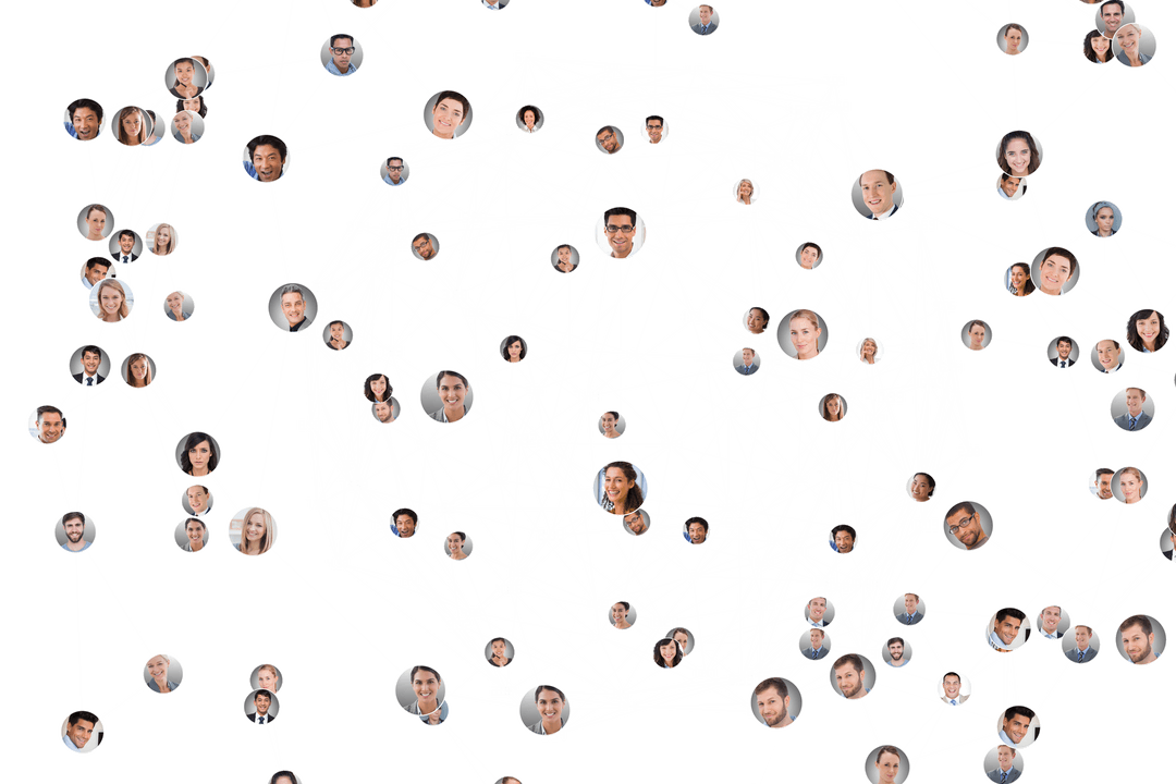 Transparent Network Connections Showing Diverse Global Community