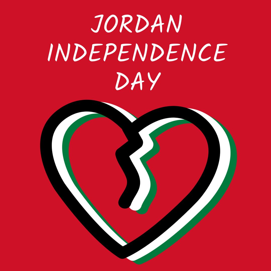 Illustration Celebrating Jordan Independence Day with Heart Design