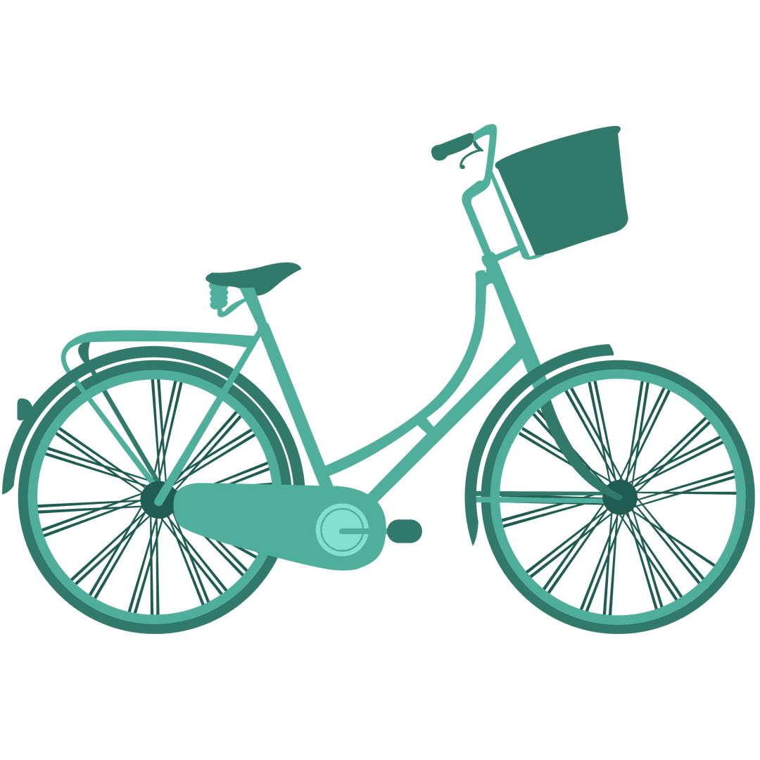 Digital Green Bicycle Vector on Transparent Background