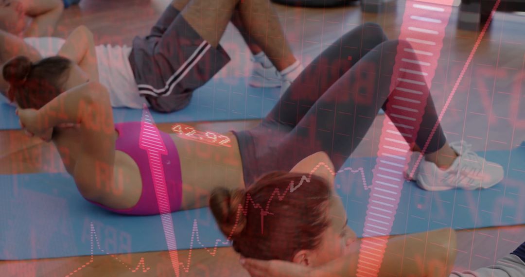 Fitness Routine Data Overlay with Red Growth Charts