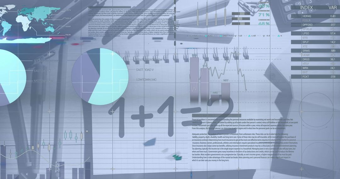 Dynamic Infographic and Stationery Over Mixed Digital Overlay