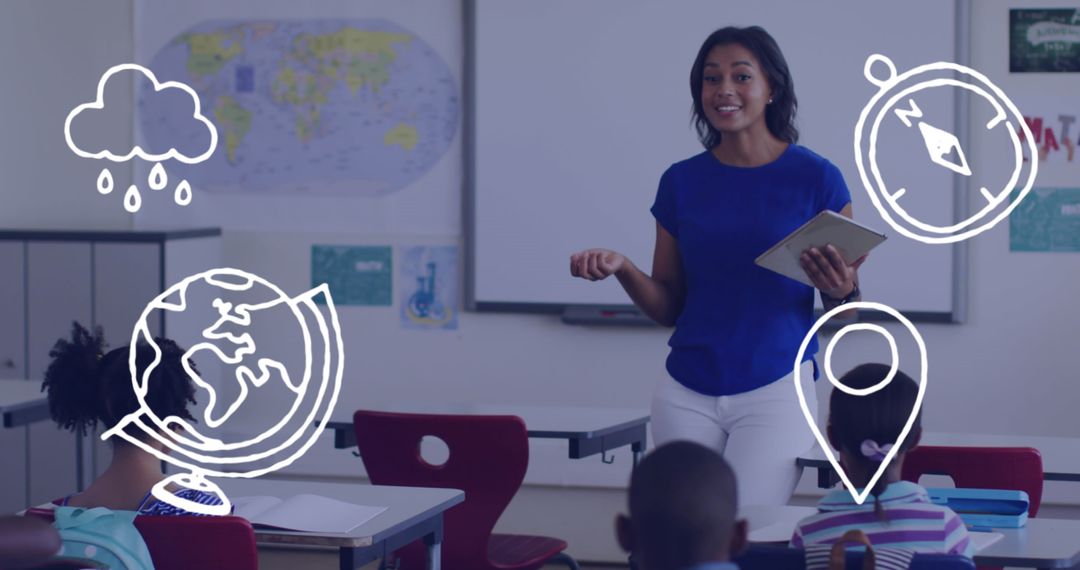 Geography Lesson with Dedicated Teacher and Engaged Students