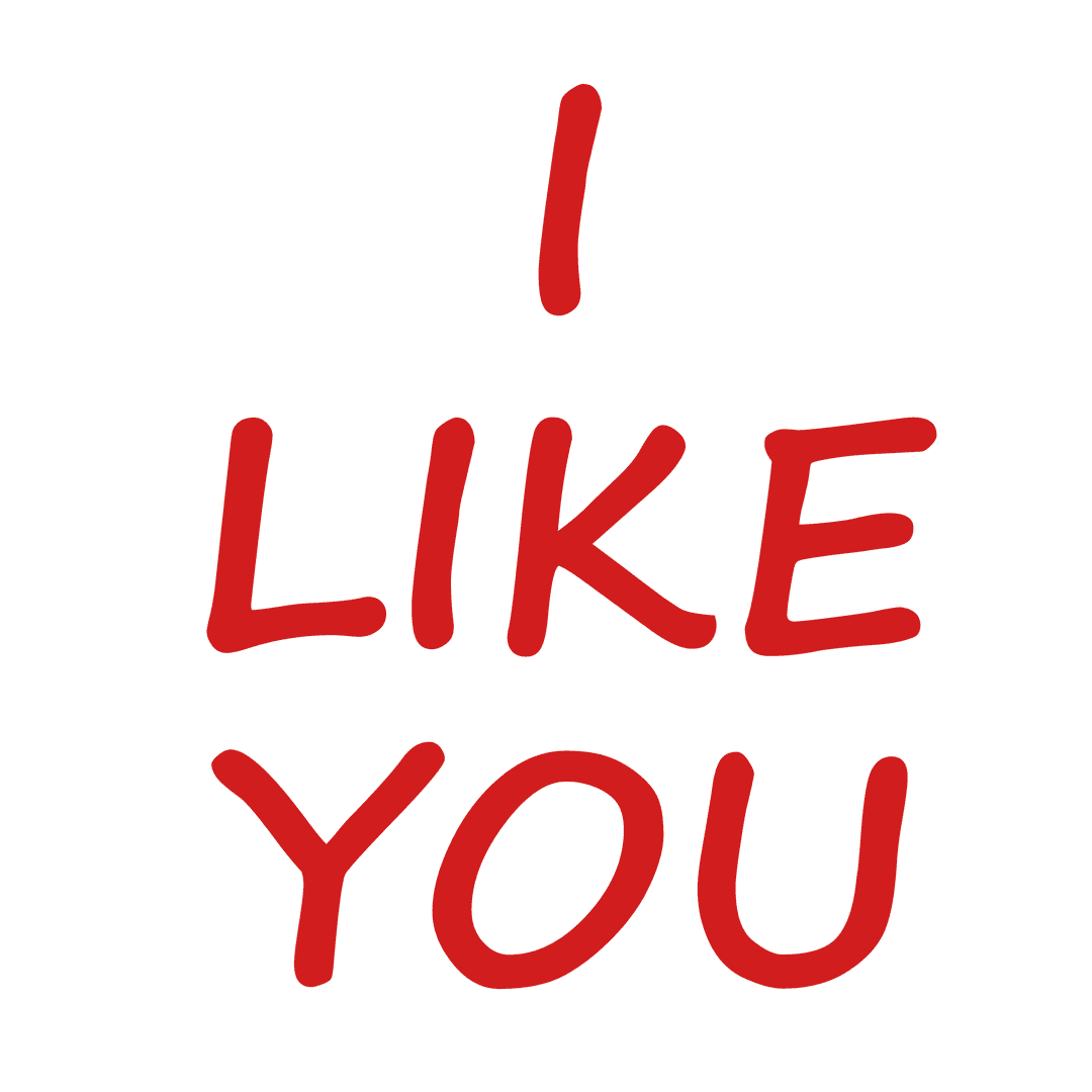 I Like You Text on Transparent Background Vector