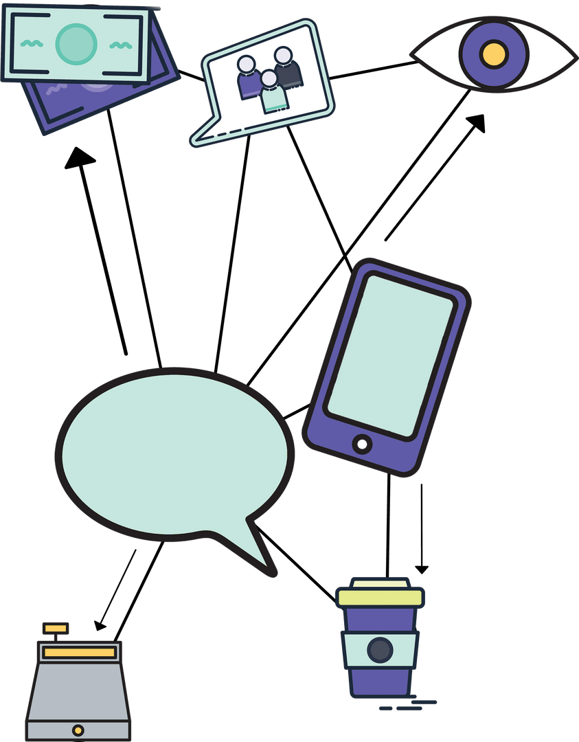 Transparent Vector Icons for Business and Social Media Concepts