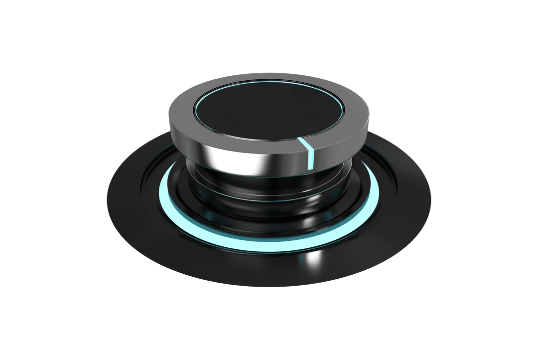 Stylish Digital Volume Knob on Transparent Background