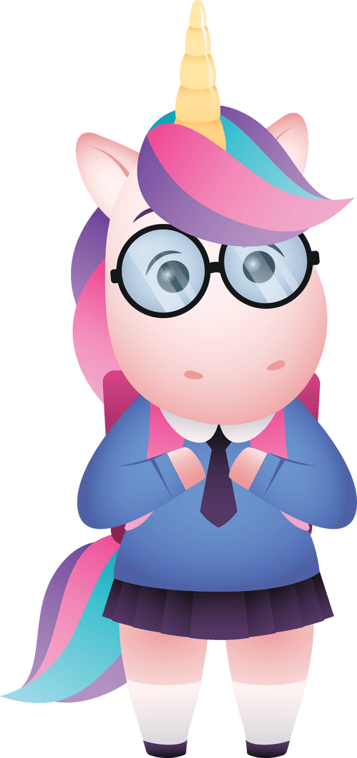 Transparent Unicorn with Glasses Illustrating Fairy Tale Concepts