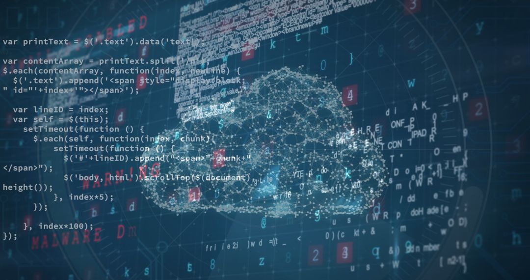 Digital Cloud with Coding and Data Visualizations - Free Images, Stock Photos and Pictures on Pikwizard.com