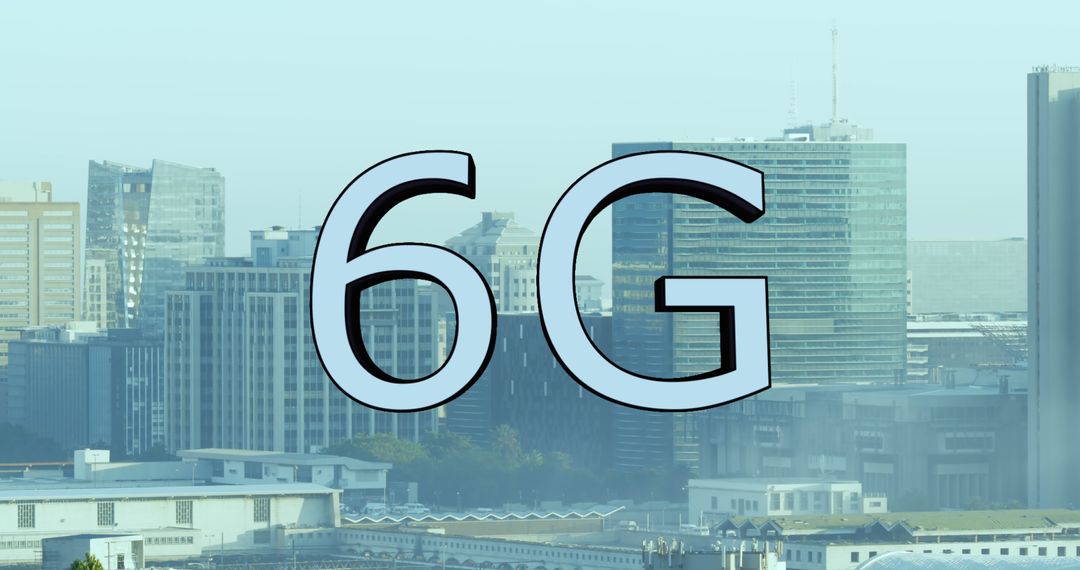 6G Technology Concept with Modern Cityscape Backdrop