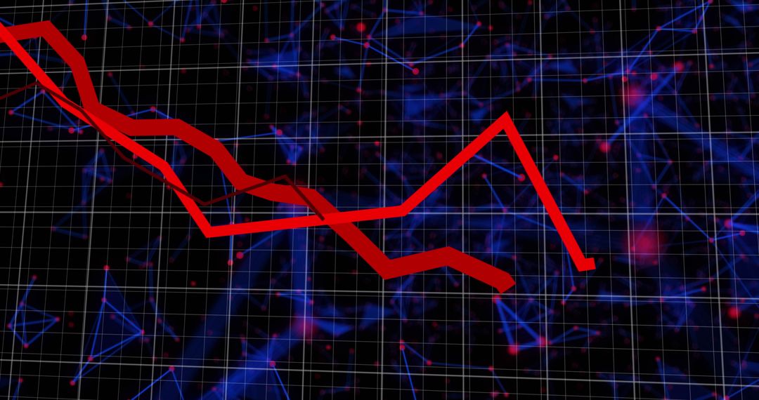 Red Neural Network on Digital Interface Background