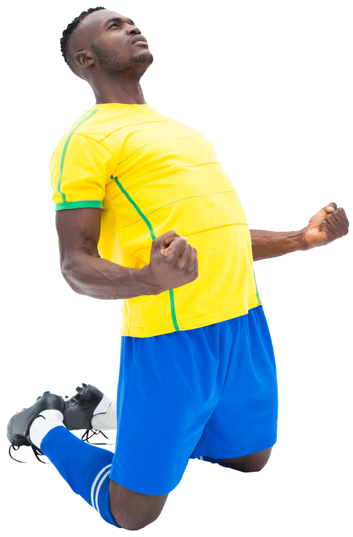 Soccer Player Transparently Celebrating Victory Gleefully