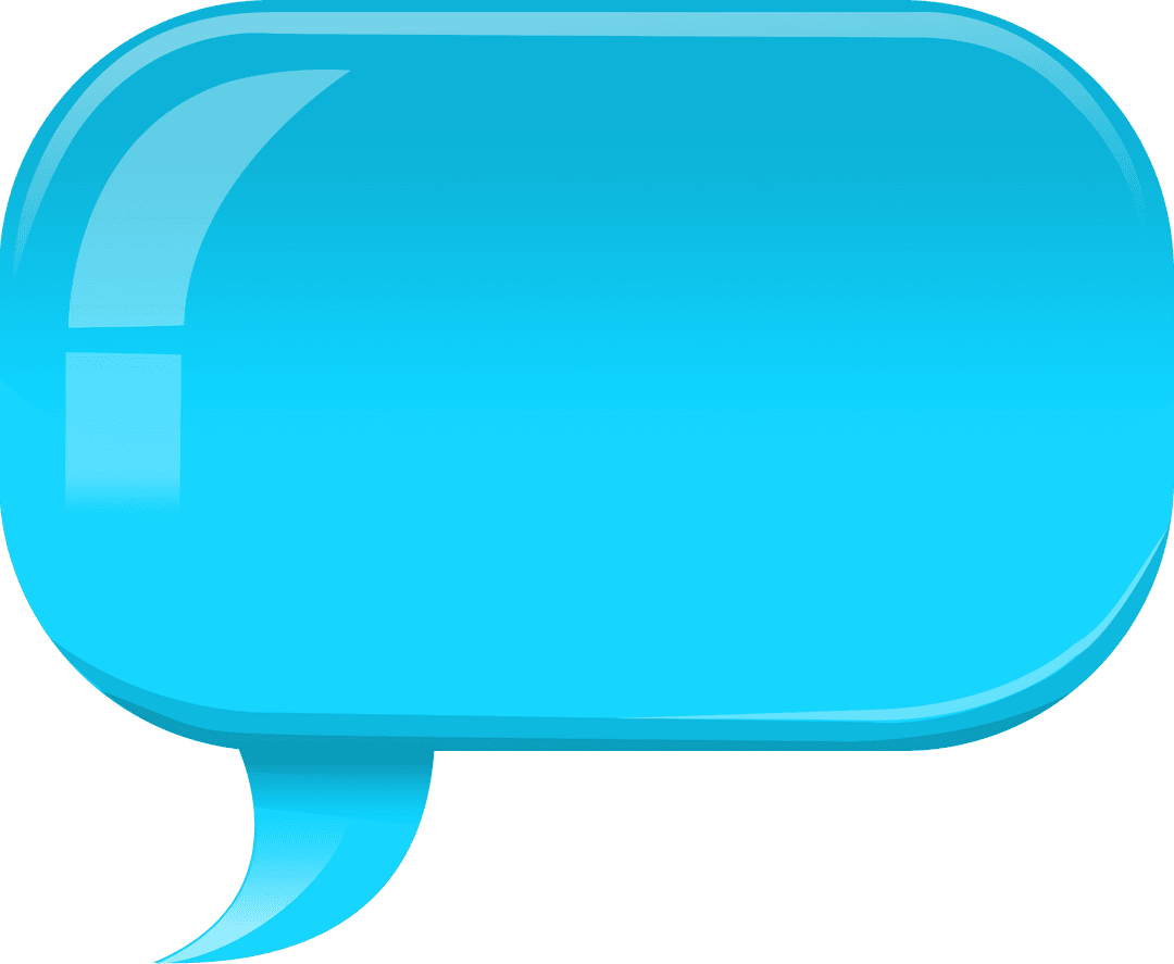 Blue Speech Bubble Icon Transparent Effect