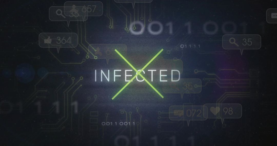 Futuristic Cyber Threat with Glowing Warning Signal