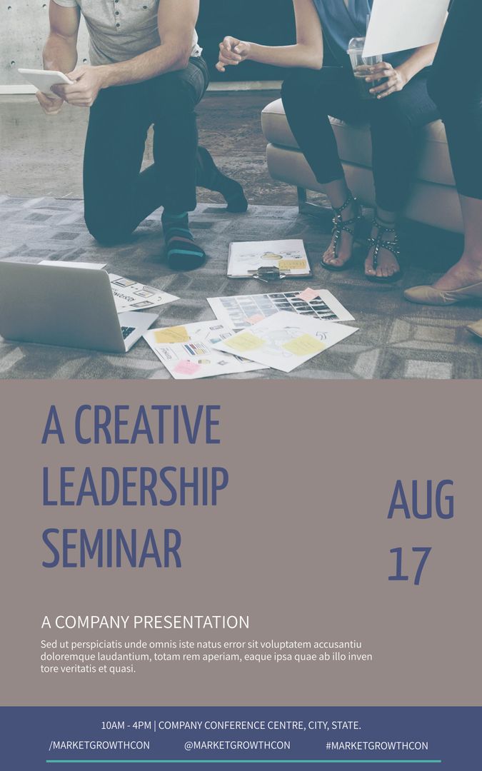 Collaborative Leadership Seminar Advertisement with Team Engagement