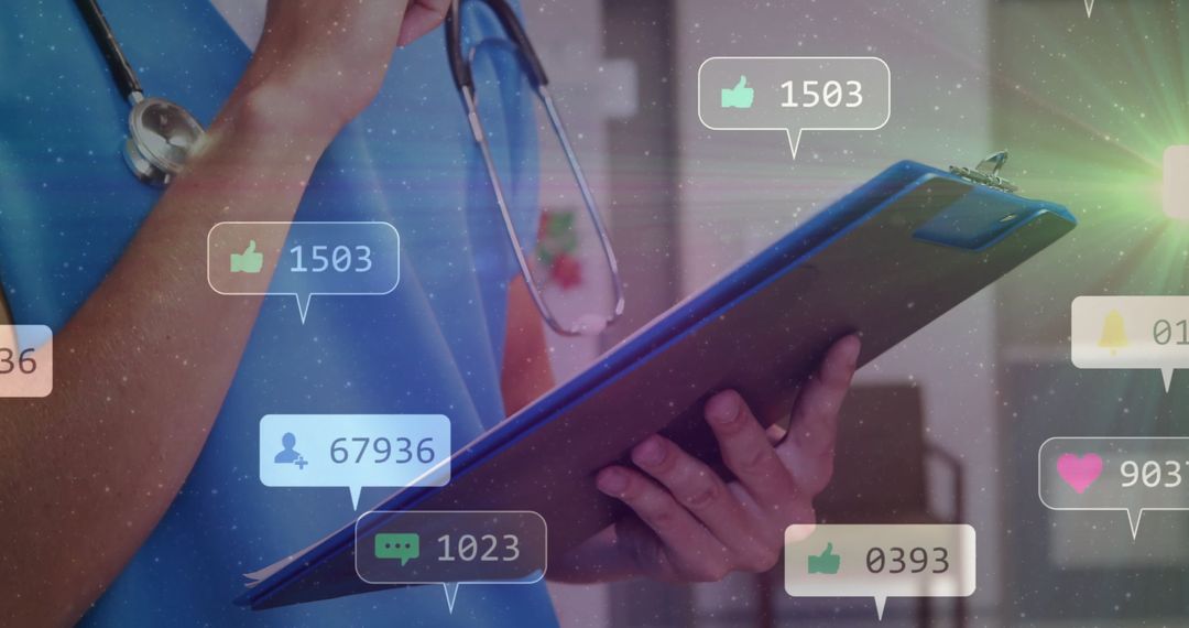 Healthcare Professional with Social Media Notifications