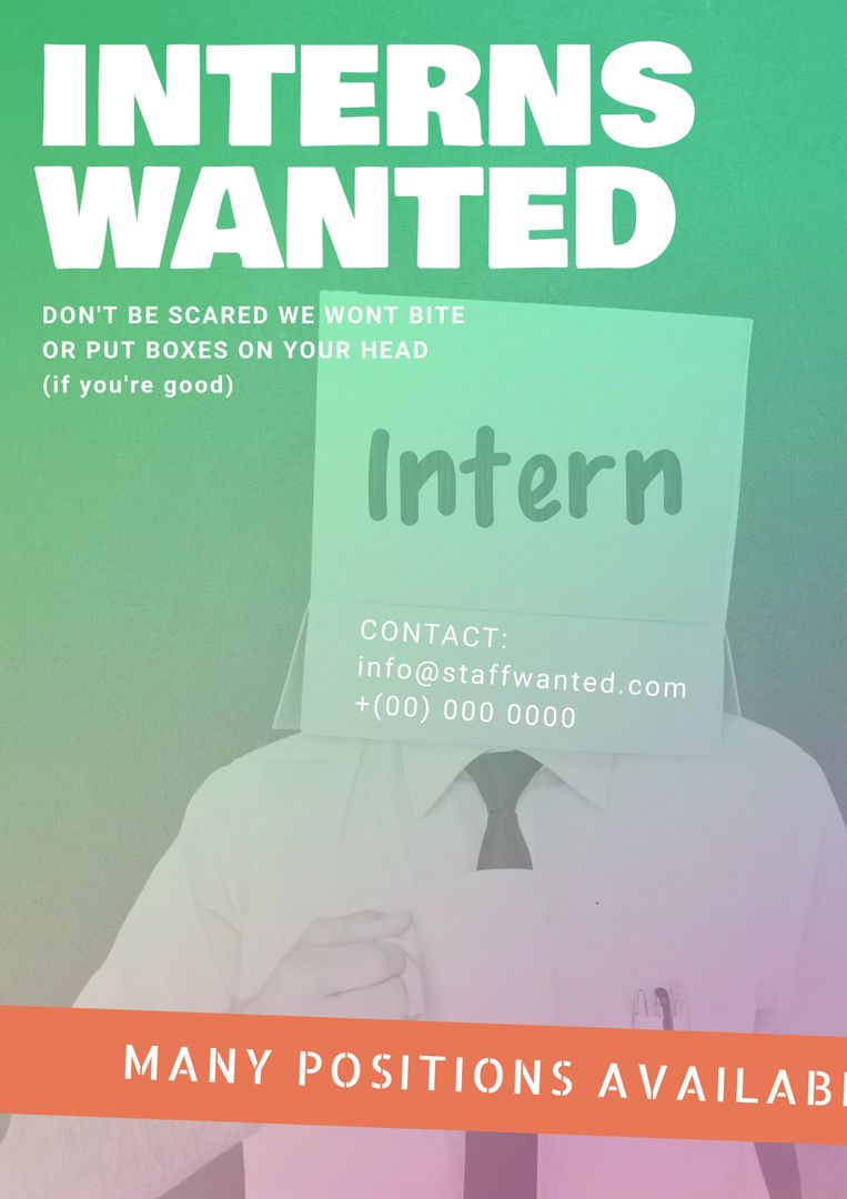 Humorous Internship Advertising Cute Intern Concept - Download Free Stock Templates Pikwizard.com