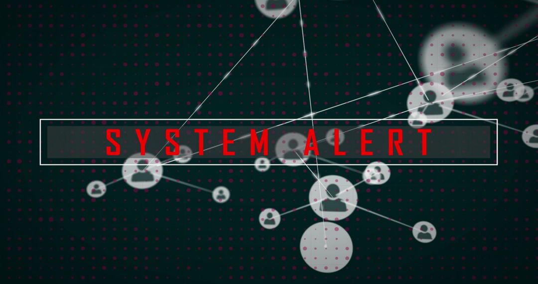 System Alert on Digital Network Connection Interface Background