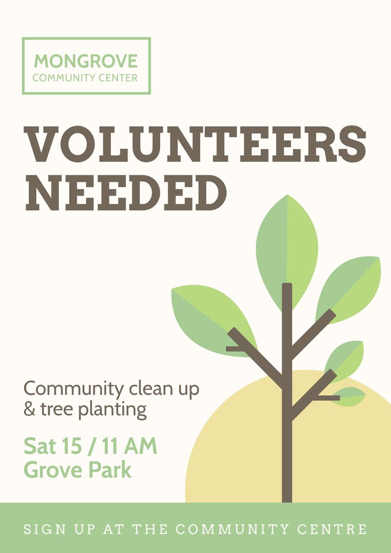 Volunteer Recruitment for Community Cleanup and Tree Planting