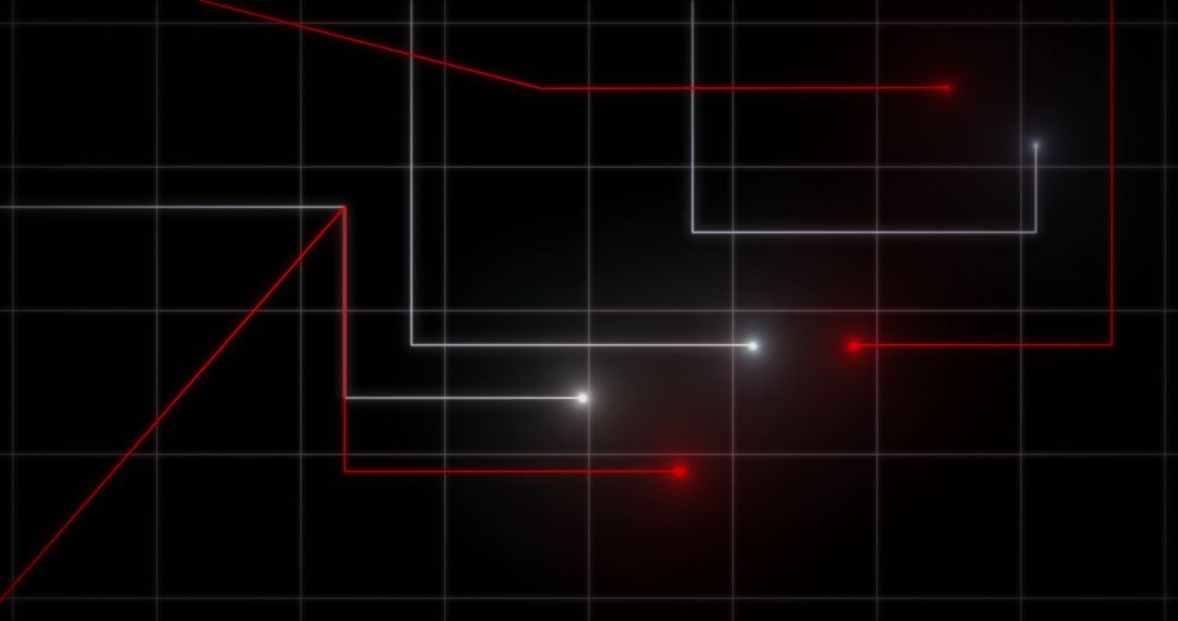 Digital Network Interface with Glowing Light Connections