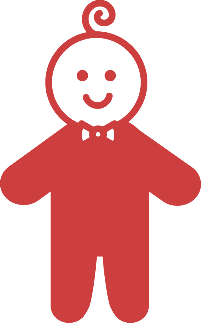 Red Baby Icon Illustration on Transparent Background for Childhood Concepts