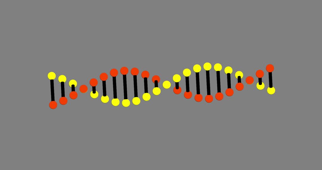 Stylized DNA Helix with Rotating Design on Gray Background