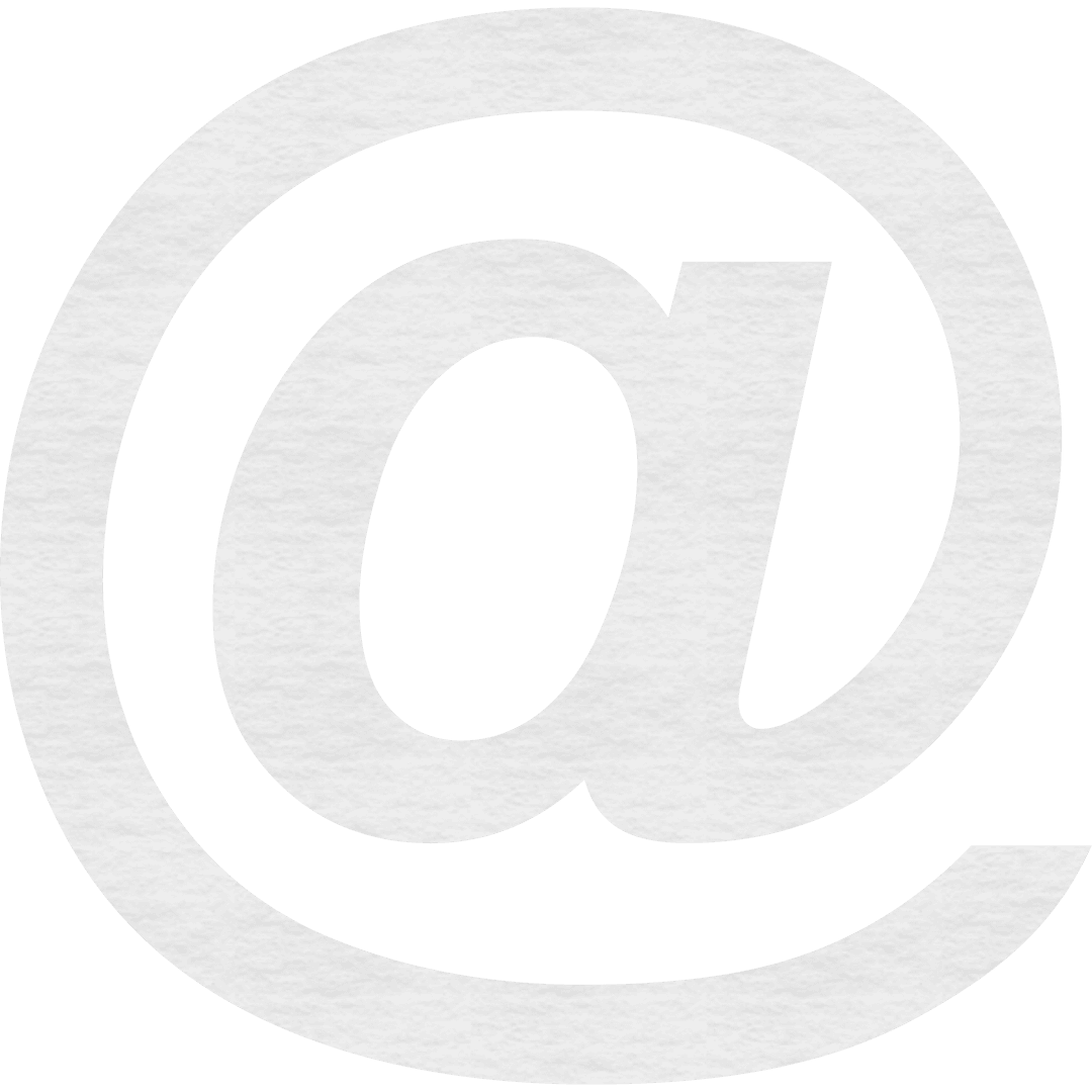 Transparent Digital At Symbol White on Clear Background