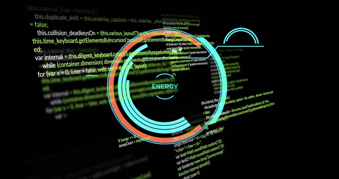 Dynamic Energy Icon with Flowing Code Lines