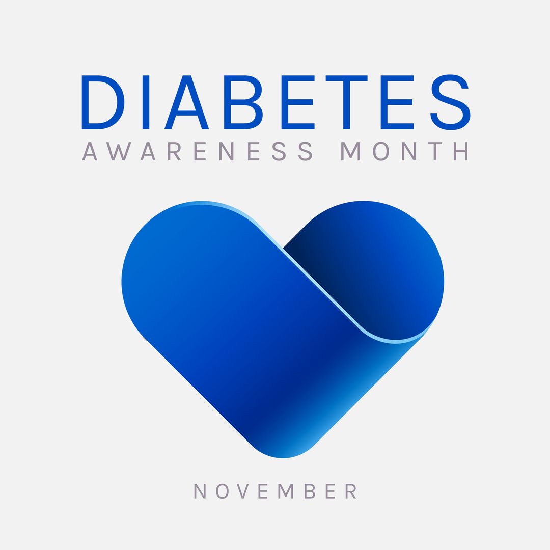 November Diabetes Awareness Month Blue Heart Design - Download Free Stock Templates Pikwizard.com