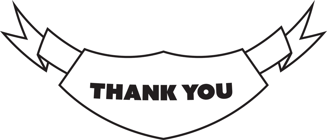 Transparent Thank You Banner with Text